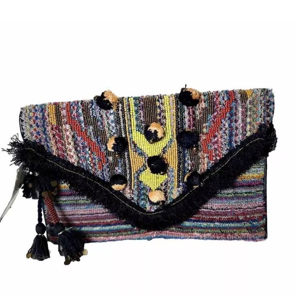 Steve Madden Handbags - Steve Madden Pennie Boho Clutch with Fringe